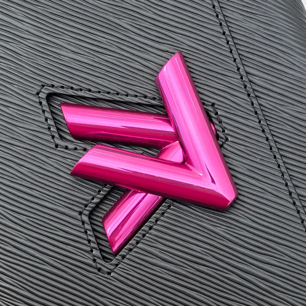 Louis Vuitton Twist MM Epi Limited Edition Black Shoulder Bag Pink Green Strap